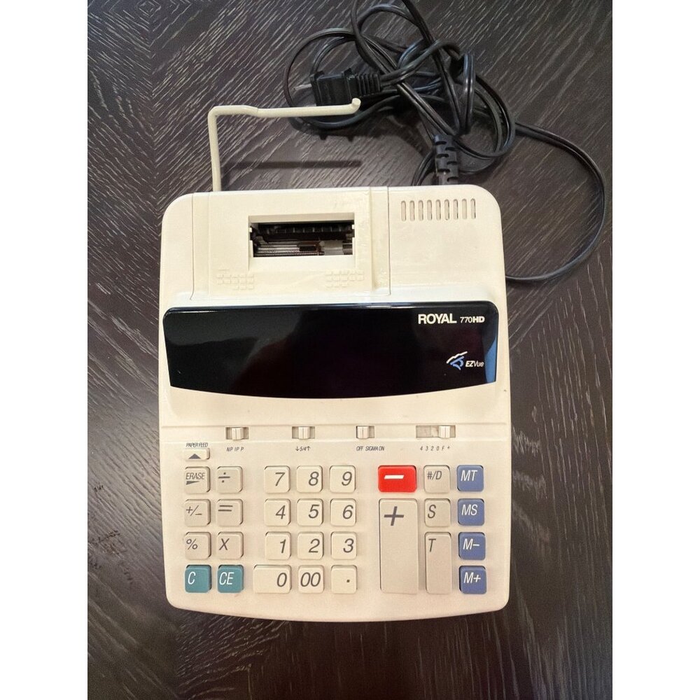 Royal 770HD EZVue 12-Digit Printing Calculator With Adapter